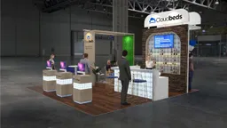 20x20 Island booth design by Reaction Space